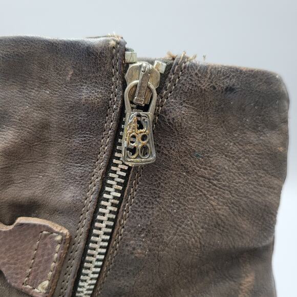 A.S.98 Airstep Biker Leather Italian Zipper Boho Brown Boot 8 US 38 EU - Picture 4 of 12